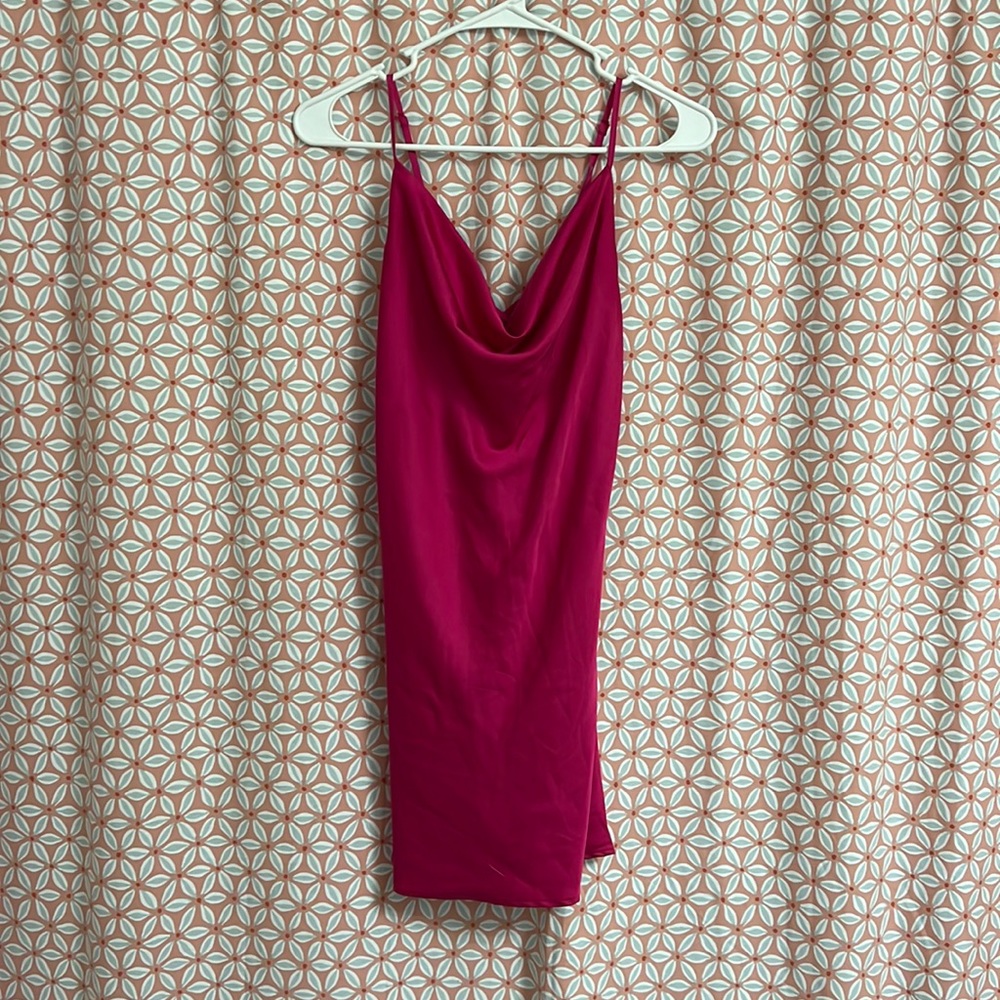 Magenta cowl neck cocktail dress!!